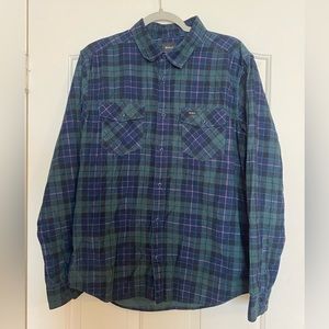 RVCA Blues Walk Cord Flannel Shirt - Size Small